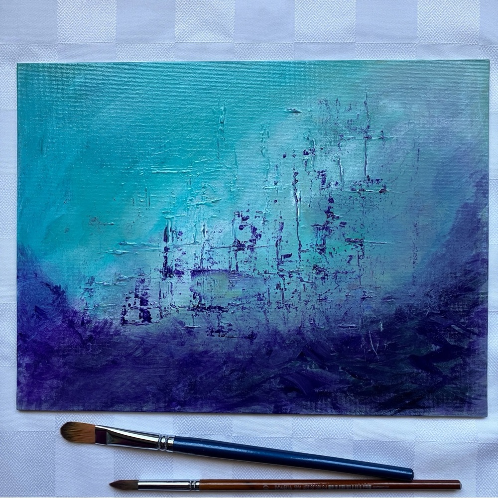 Abstract Ghost Ship Textured Nautical Ocean Wall Art Painting